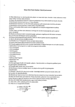MASA &Uuml;ST&Uuml; FLASH OTOKLAV ŞARTNAMESİ