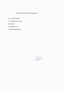DİJİTAL ORGAN TERAZİSİ ŞARTNAMESİ