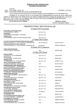 25.hafta m&uuml;sabaka b&uuml;lteni - TFF İstanbul İl Başkanlığı