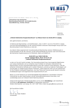 Chemnitz, 06.02.2015 &bdquo;T&uuml;rkisch-S&auml;chsisches Kooperationsforum