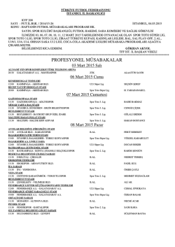 26.hafta m&uuml;sabaka b&uuml;lteni - TFF İstanbul İl Başkanlığı