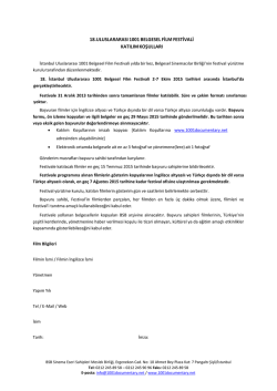 Katılım Koşulları - 1001 Belgesel Film Festivali