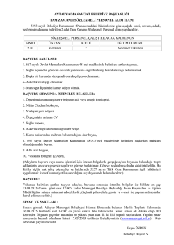 İlan Metni Veteriner