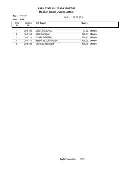 Mesken Genel Durum Listesi