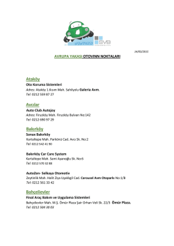 İstanbul Avrupa Yakası Otovınn Noktalarını İndirmek İ&ccedil;in Tıklayınız.