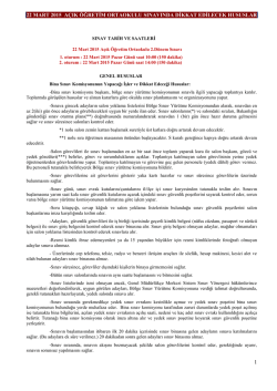 A&ccedil;ık Ortaokul II. D&ouml;nem Sınavı