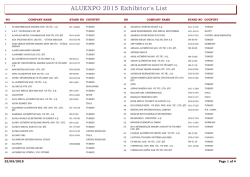 Exhibitor List