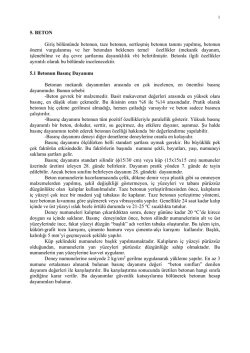 5. BETON Giriş b&ouml;l&uuml;m&uuml;nde betonun, taze betonun, sertleşmiş