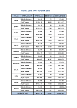aylara g&ouml;re yakıt t&uuml;ketimi