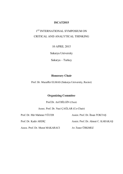 ISCAT2015 1ST INTERNATIONAL SYMPOSIUM ON CRITICAL AND