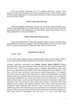 05 şubat 2014 tarihli meclis karar &ouml;zeti