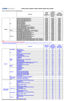 05 Nisan Tarihinden \335tibaren Ge\347erli Tavsiye Edilen 2013MY
