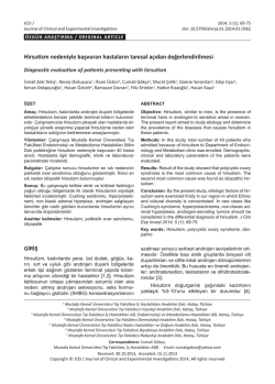 Hirsutizm nedeniyle başvuran hastaların tanısal açıdan