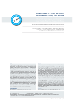 The Assessment of Urinary Metabolites in Children with Urinary