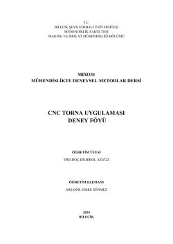 CNC Torna Uygulaması - Bilecik Şeyh Edebali &Uuml;niversitesi Makine