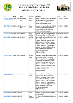 T.C. İSTANBUL &Uuml;NİVERSİTESİ REKT&Ouml;RL&Uuml;Ğ&Uuml; Basın ve Halkla