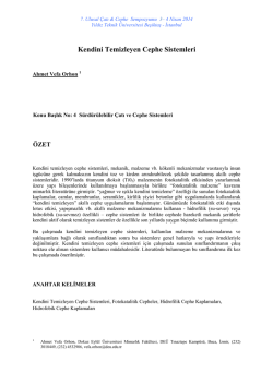 Kendini temizleyen cephe sistemleri