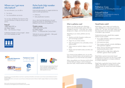 Palliative Care Palyatif bakım - Palliative Care Victoria Resource