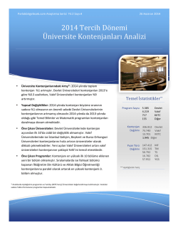 2014 Tercih D&ouml;nemi &Uuml;niversite Kontenjanları Analizi