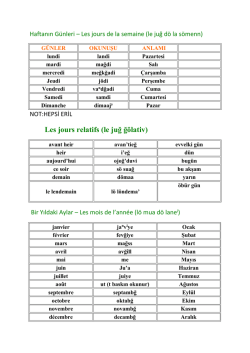 Les jours relatifs (le juğ ğ&ouml;lativ)