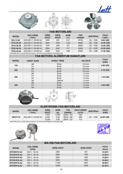 MA-VIB FAN MOTORLARI ELEKTRONİK FAN MOTORLARI FAN