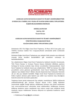 2013 Yılı Olağan Genel Kurul Bilgilendirme D&ouml;k&uuml;manı (PDF)
