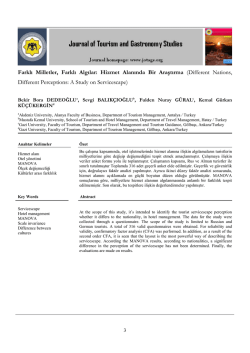 Farklı Milletler, Farklı Algılar: Hizmet Alanında Bir Araştırma