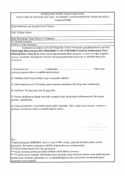 DO6RUDAN TEMIN TEKLIF MEKTUBU TCDD 3.BOLGE