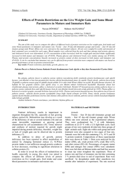 Effects of Protein Restriction on the Live Weight Gain and Some