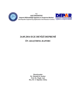 24.05.2014 Ege Denizi Depremi &Ouml;n Araştırma