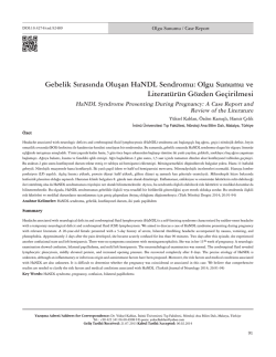 Gebelik Sırasında Oluşan HaNDL Sendromu: Olgu