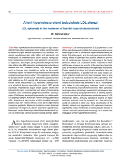 Ailevi hiperkolesterolemi tedavisinde LDL aferezi