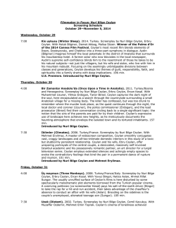 Filmmaker in Focus: Nuri Bilge Ceylan Screening Schedule October