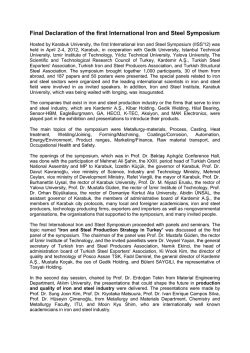 Final Declaration of the first International Iron and Steel Symposium