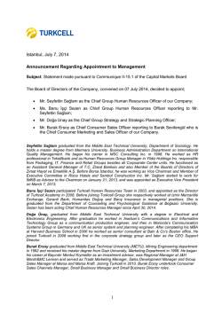 Announcement Regarding Appointment to Management