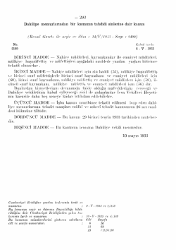 293 Dahiliye memurlarından bir kısmının tahdidi sinlerine dair kanun