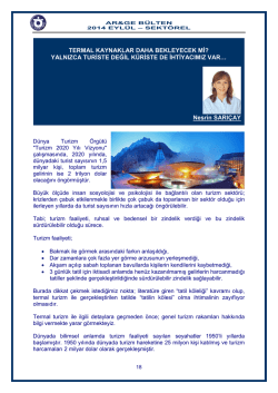 TERMAL KAYNAKLAR DAHA BEKLEYECEK Mİ?