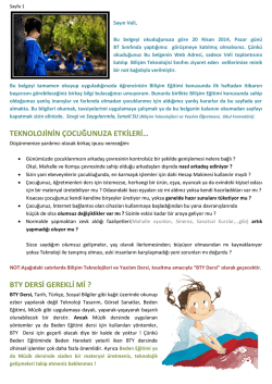 teknolojinin &ccedil;ocuğunuza etkileri&hellip; bty dersi gerekli mi