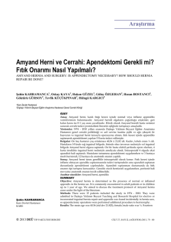 Amyand Herni ve Cerrahi: Apendektomi Gerekli mi? Fıtık Onarımı