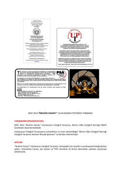 MOF 2014 ”İBRAHİM ZAMAN*” ULUSLARARASI FOTOĞRAF
