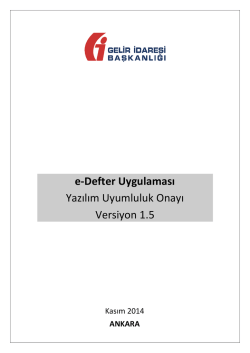 e-Defter Yazılım Uyumluluk Onay Kılavuzu - e