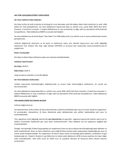 HER YÖNE KONUŞABİLECEĞİNİZ TARİFELERİMİZ