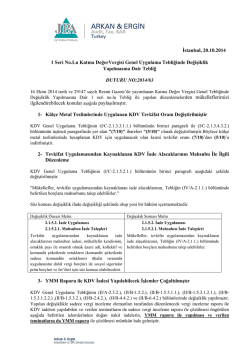 2014-63 1 Seri No.Lu Katma DeğerVergisi Genel