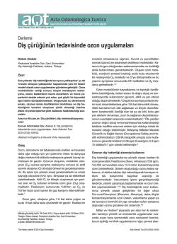 Diş &ccedil;&uuml;r&uuml;ğ&uuml;n&uuml;n tedavisinde ozon uygulamaları