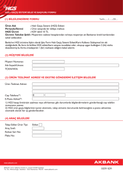 TCKN/VKN: Adı-Soyadı/Unvanı: Mü teri Numarası: Ürün