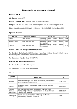 CV - Metalurji ve Malzeme M&uuml;hendisliği