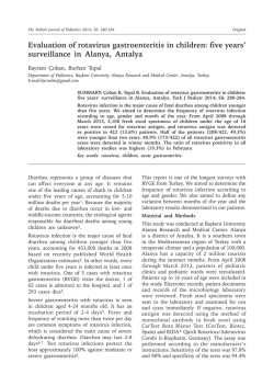 Evaluation of rotavirus gastroenteritis in children: five years
