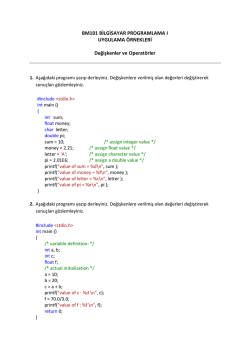 2. Hafta Uygulama Dersi Dok&uuml;manı