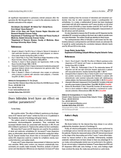 Does bilirubin level have an effect on cardiac parameters? 213