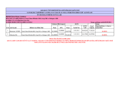 İslami İlimler Fak&uuml;ltesi &Ouml;n Değerlendirme Sonu&ccedil;ları &Ouml;ğr. G&ouml;r.